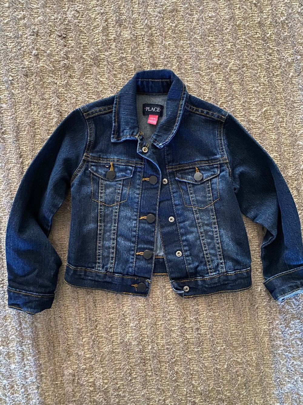 Extra Small/4 Dark Denim Jacket with snaps, The Children's Place